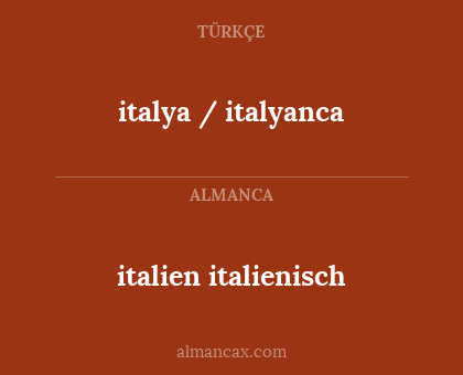 italien italienisch - italya / italyanca