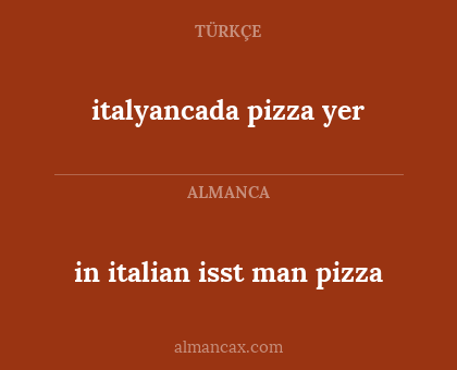 italyancada pizza yer - in italian isst man pizza