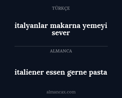 italyanlar makarna yemeyi sever - italiener essen gerne pasta