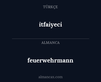 feuerwehrmann - itfaiyeci
