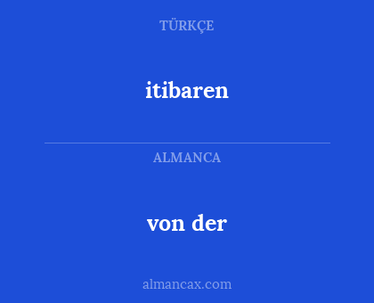 von der - itibaren