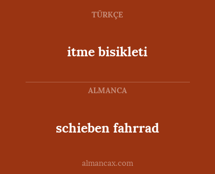 itme bisikleti - schieben fahrrad