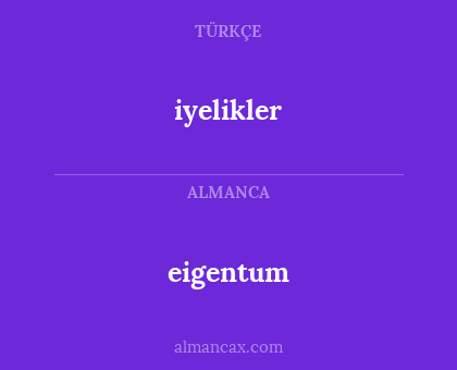eigentum - iyelikler