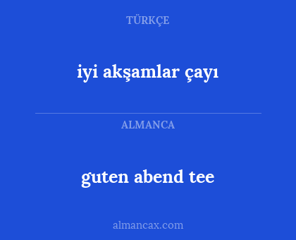iyi akşamlar çayı - guten abend tee