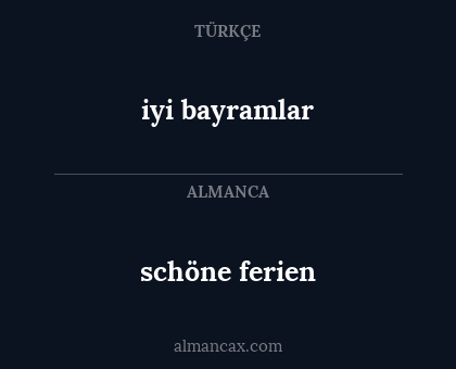 iyi bayramlar - schöne ferien