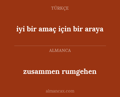 zusammen rumgehen - iyi bir amaç için bir araya