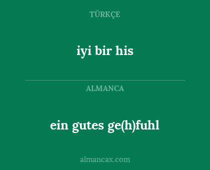 iyi bir his - ein gutes ge(h)fuhl