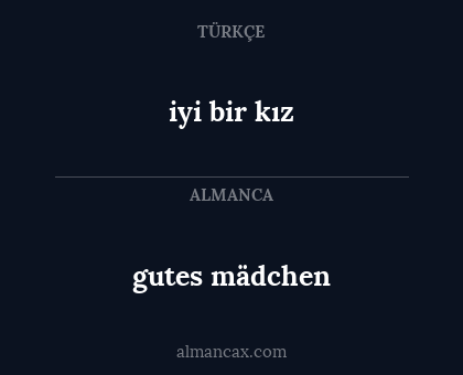 gutes mädchen - iyi bir kız