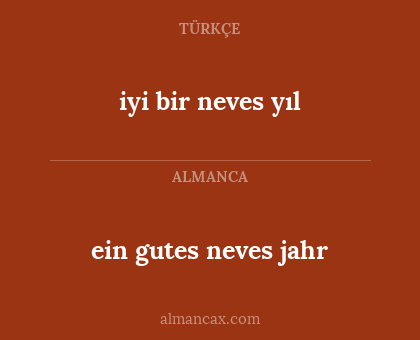 iyi bir neves yıl - ein gutes neves jahr