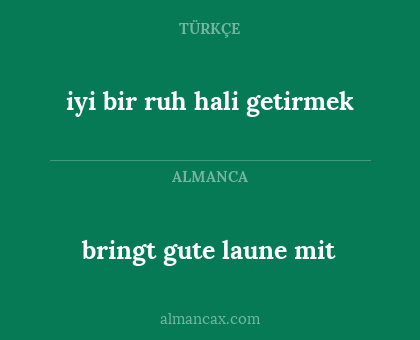 bringt gute laune mit - iyi bir ruh hali getirmek