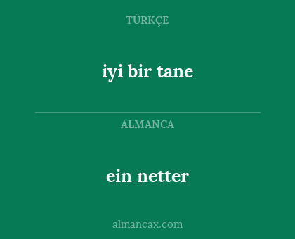 iyi bir tane - ein netter