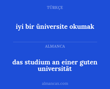 das studium an einer guten universität - iyi bir üniversite okumak
