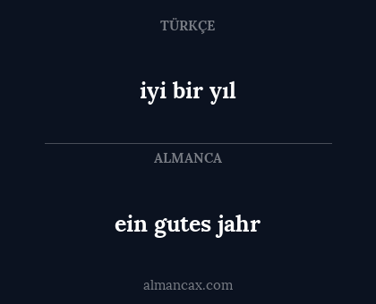iyi bir yıl - ein gutes jahr