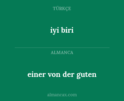 iyi biri - einer von der guten