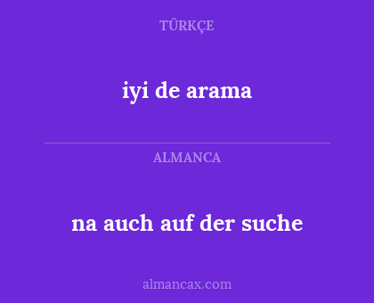 iyi de arama - na auch auf der suche