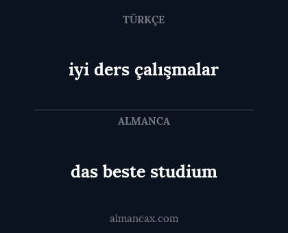 das beste studium - iyi ders çalışmalar