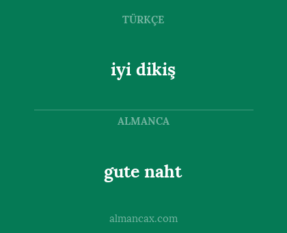 gute naht - iyi dikiş