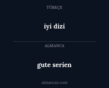 iyi dizi - gute serien