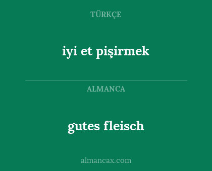 gutes fleisch - iyi et pişirmek
