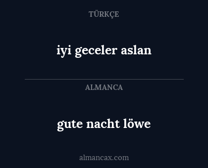 iyi geceler aslan - gute nacht löwe