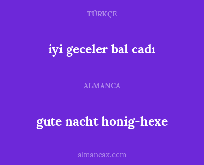 iyi geceler bal cadı - gute nacht honig-hexe