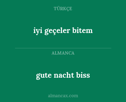 iyi geçeler bitem - gute nacht biss