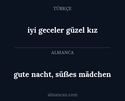 gute nacht, süßes mädchen - iyi geceler güzel kız