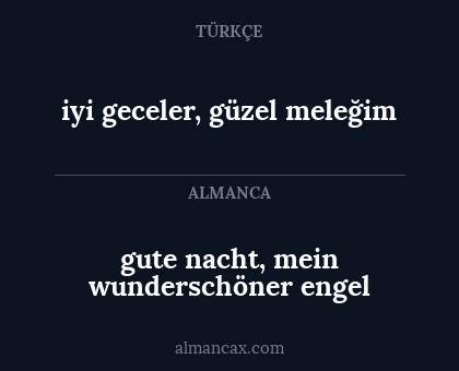 gute nacht, mein wunderschöner engel - iyi geceler, güzel meleğim
