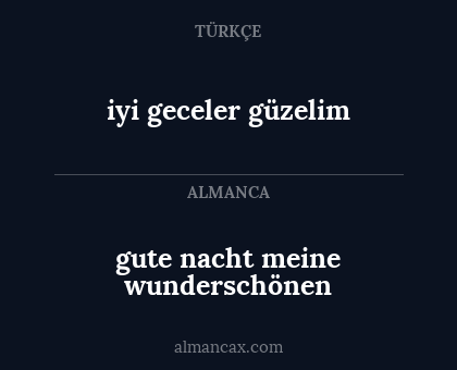 iyi geceler güzelim - gute nacht meine wunderschönen