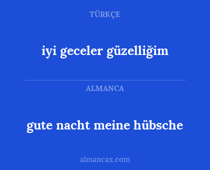 iyi geceler güzelliğim - gute nacht meine hübsche