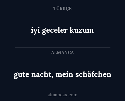 gute nacht, mein schäfchen - iyi geceler kuzum