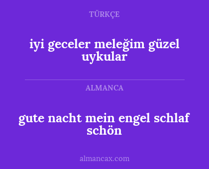 gute nacht mein engel schlaf schön - iyi geceler meleğim güzel uykular