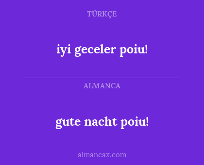 iyi geceler poiu! - gute nacht poiu!