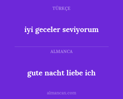 iyi geceler seviyorum - gute nacht liebe ich