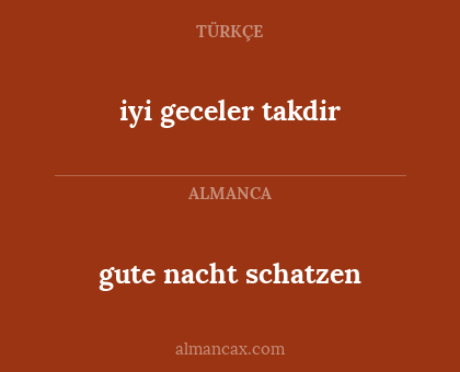 iyi geceler takdir - gute nacht schatzen