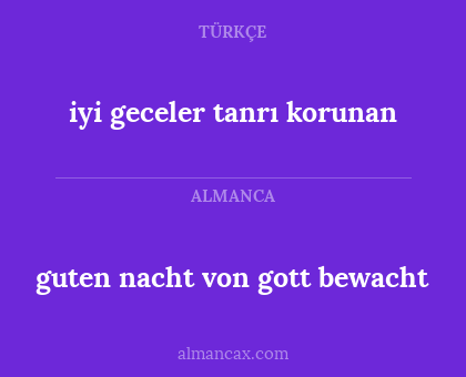 iyi geceler tanrı korunan - guten nacht von gott bewacht