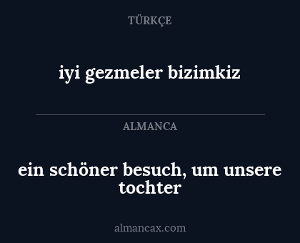 ein schöner besuch, um unsere tochter - iyi gezmeler bizimkiz