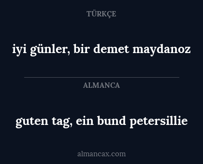 guten tag, ein bund petersillie - iyi günler, bir demet maydanoz