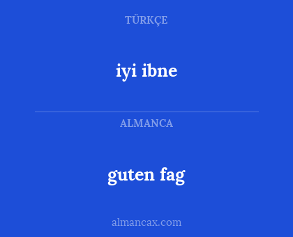 guten fag - iyi ibne