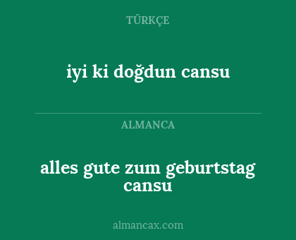 iyi ki doğdun cansu - alles gute zum geburtstag cansu
