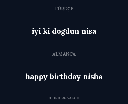 iyi ki dogdun nisa - happy birthday nisha