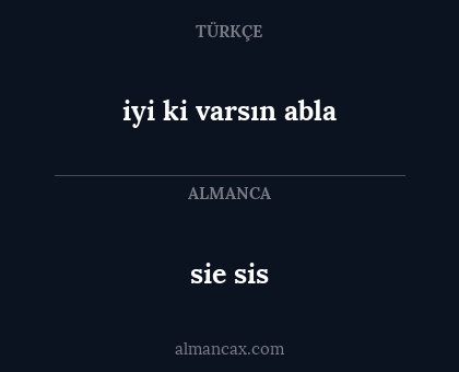 sie sis - iyi ki varsın abla