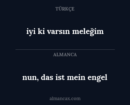iyi ki varsın meleğim - nun, das ist mein engel