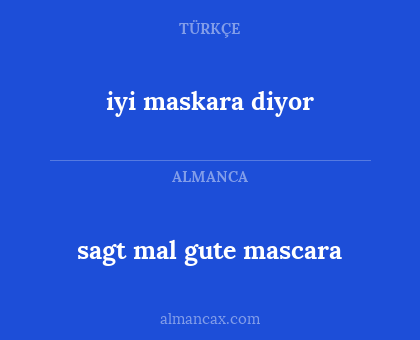 iyi maskara diyor - sagt mal gute mascara