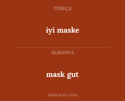 mask gut - iyi maske