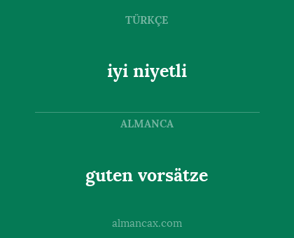 guten vorsätze - iyi niyetli