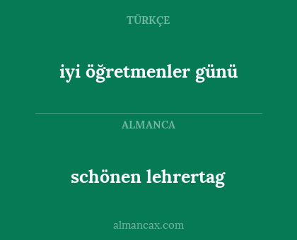schönen lehrertag - iyi öğretmenler günü