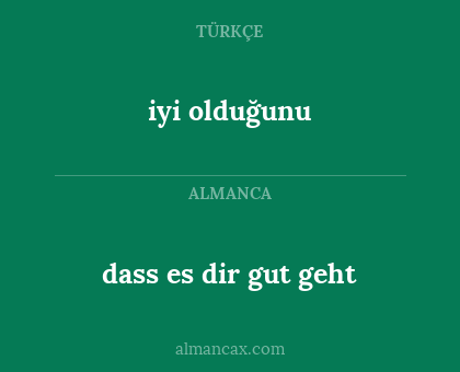 iyi olduğunu - dass es dir gut geht