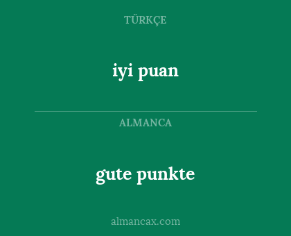 gute punkte - iyi puan