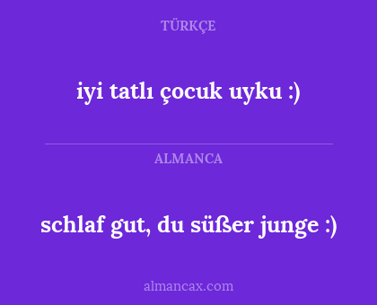 iyi tatlı çocuk uyku :) - schlaf gut, du süßer junge :)